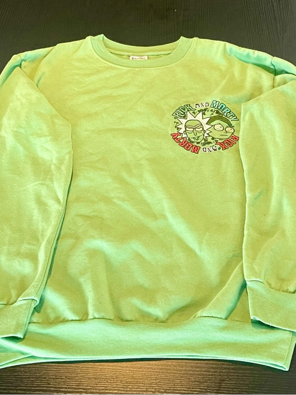 Rick and Morty Green Graphic Crewneck Sweatshirt